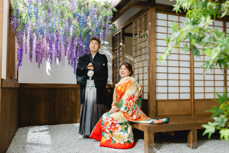 藤のお花の下で！