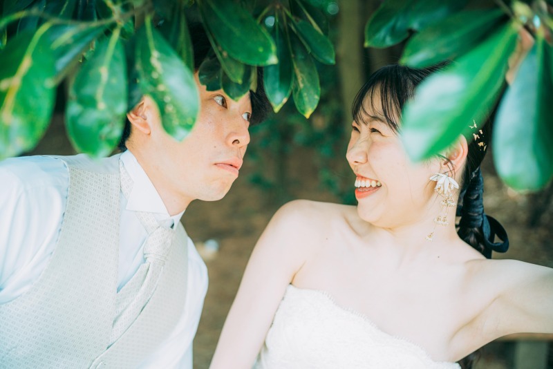 葉っぱからチラッと！