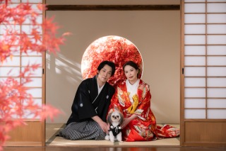 ワンちゃんと一緒にウェディングフォト