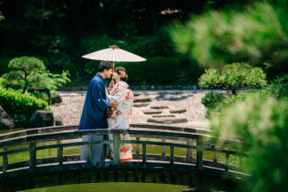 見浜園での和装撮影