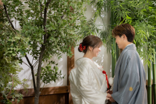 屋内庭園でしっとり和装撮影♩