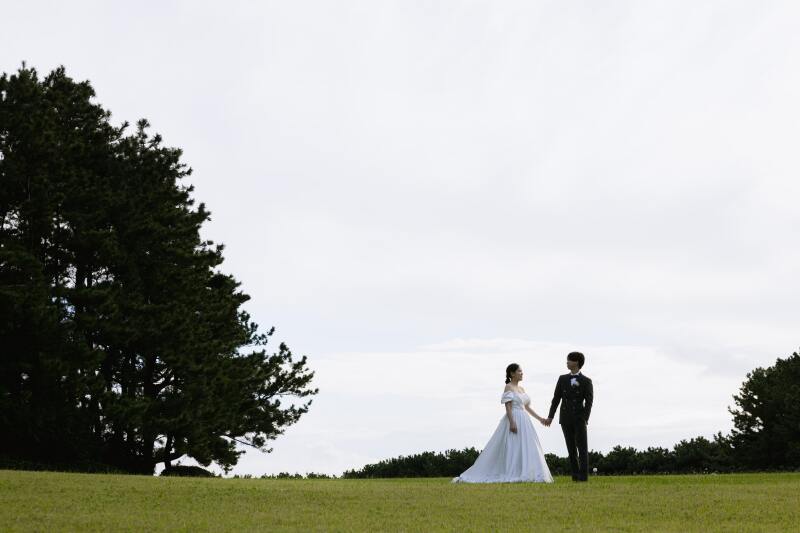 広い公園の中で