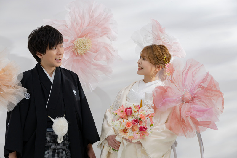 お花に囲まれて