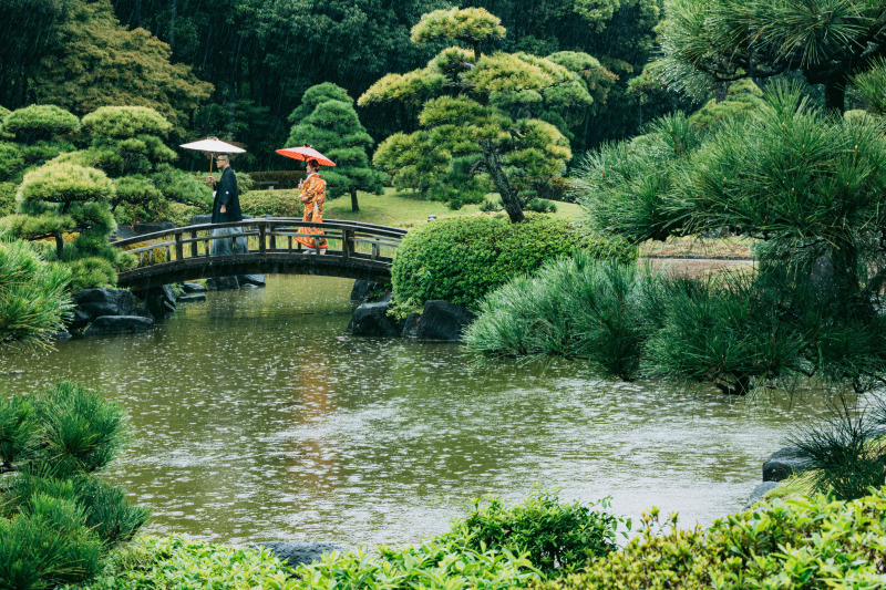 太鼓橋との撮影