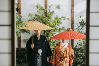 屋内庭園スタジオでの撮影