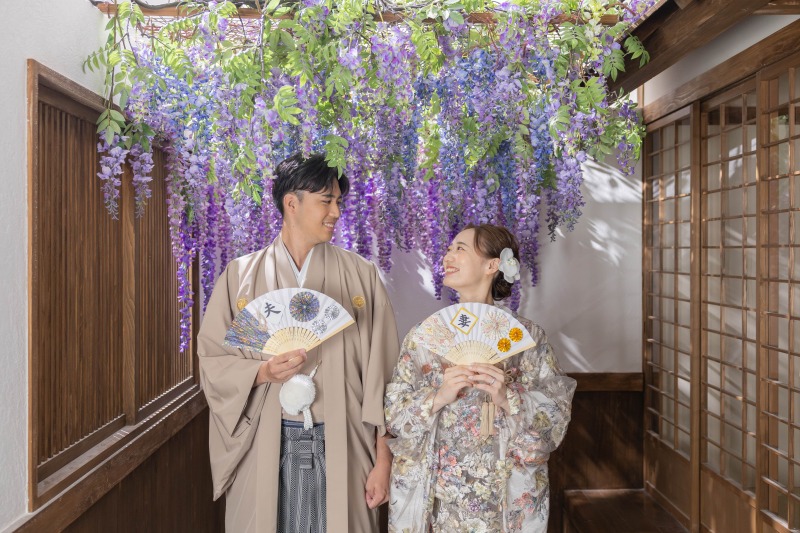 涼しげなお衣装で屋内庭園撮影！