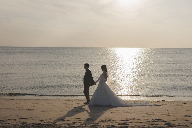 夕日をバックに！