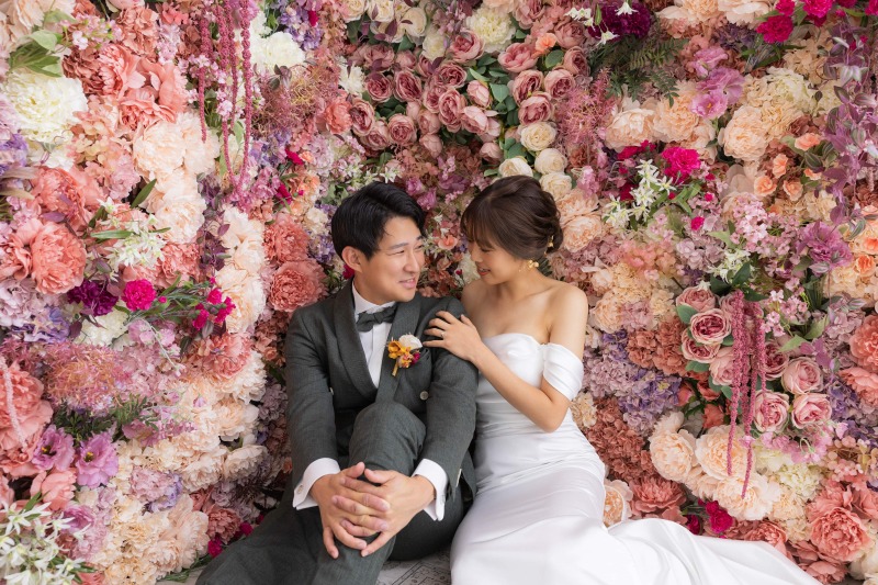 お花いっぱいの壁