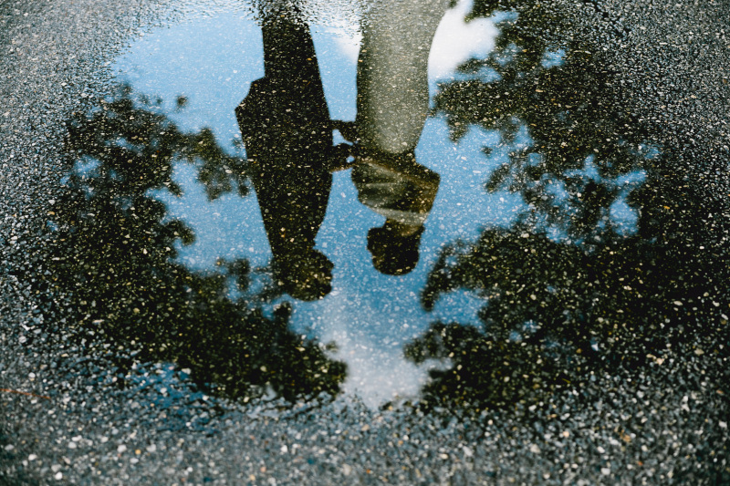 水溜りでロマンチックに