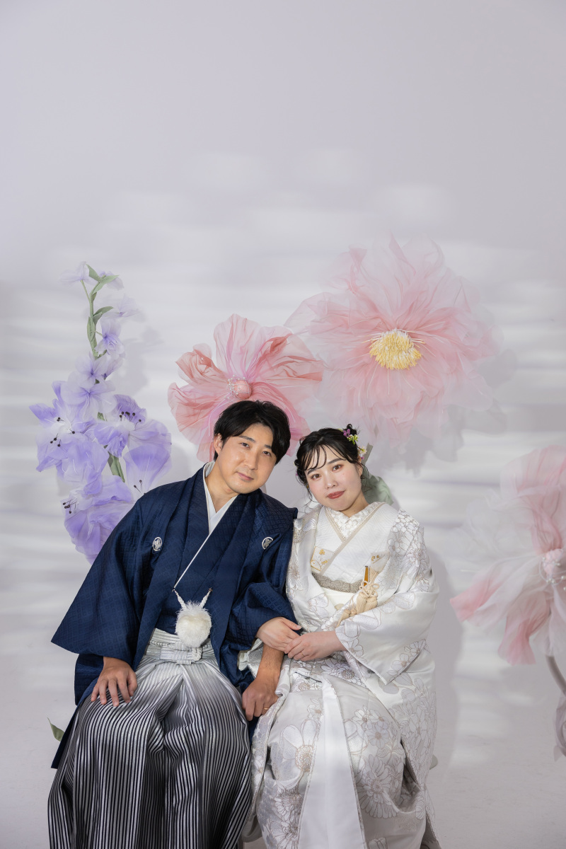 お花に囲まれて