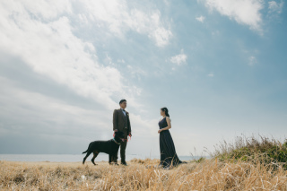 ワンチャンと稲毛で撮影！