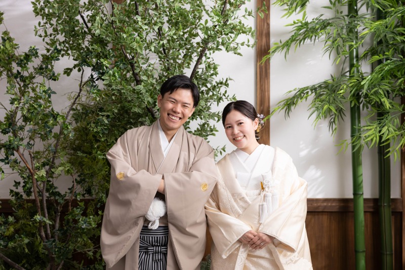 淡い着物と素敵な笑顔