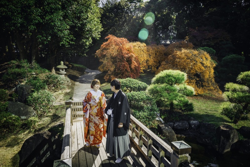 庭園の中で