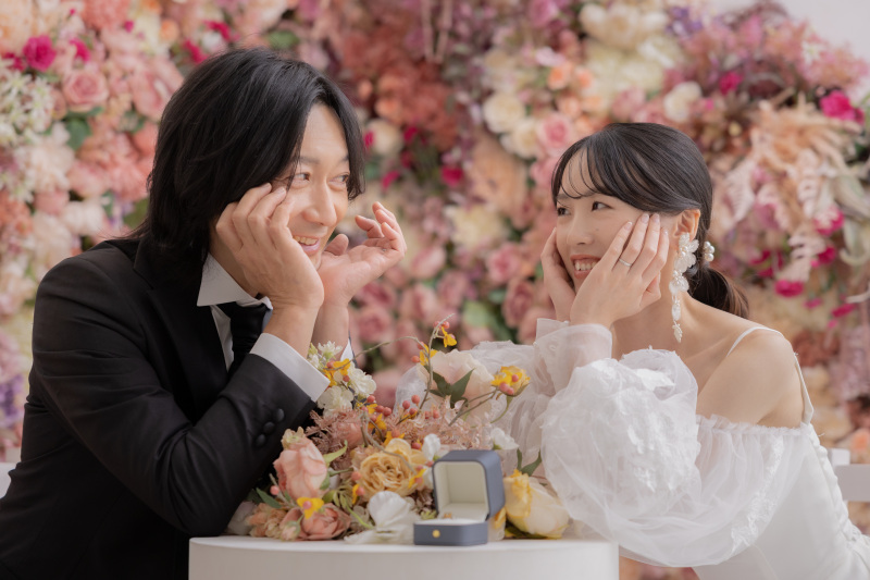 お花に囲まれて