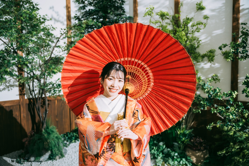 和傘を使ってソロショット