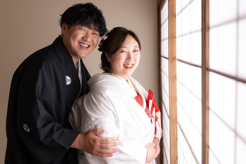 和装でスタジオ撮影