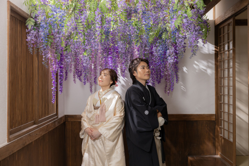 背中合わせショット