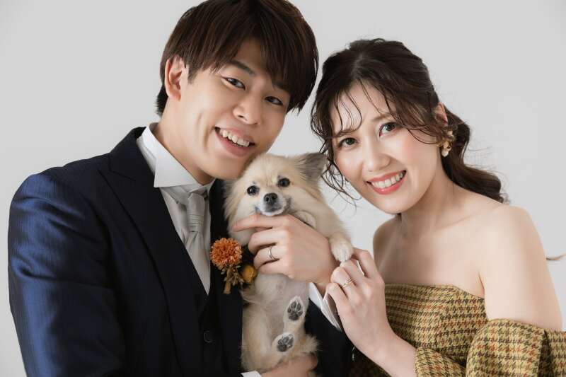 お二人の記念を、愛犬と一緒に