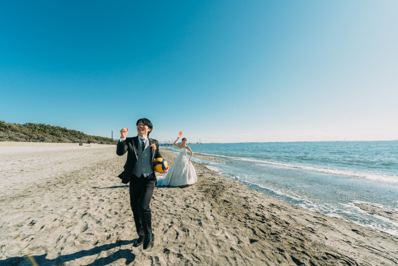 冬の稲毛海浜公園での撮影