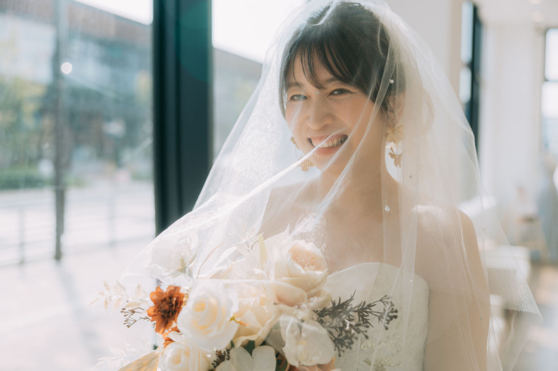 入場前の新婦さん