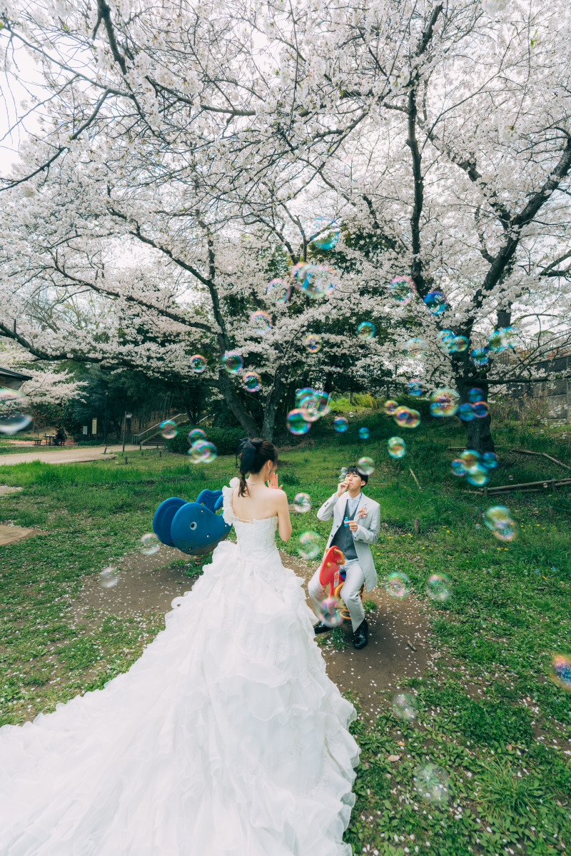 シャボン玉を使ってのお写真♫