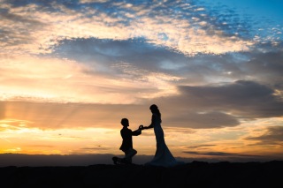 サンセットビーチで大人キレイ系撮影