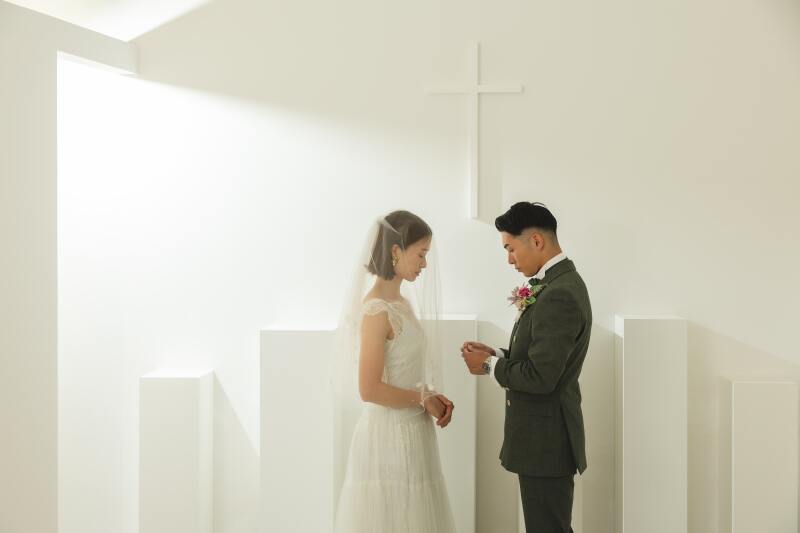 指輪交換のシーン