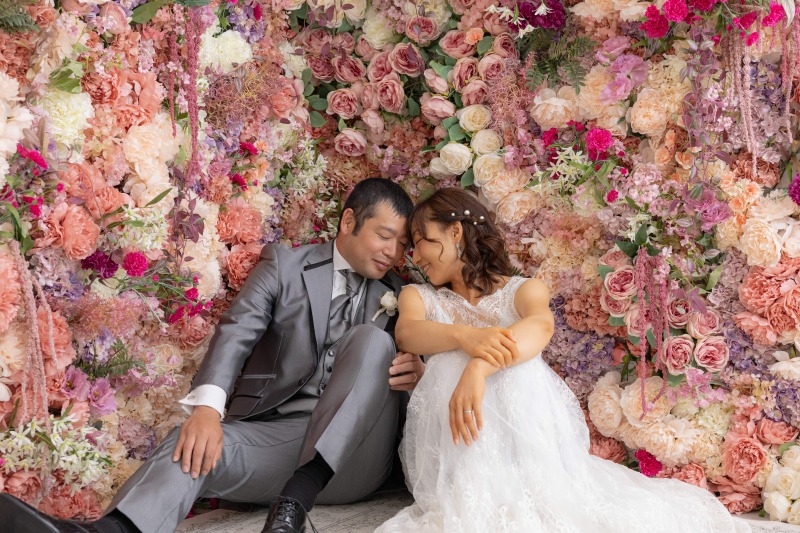 お花いっぱいの壁！