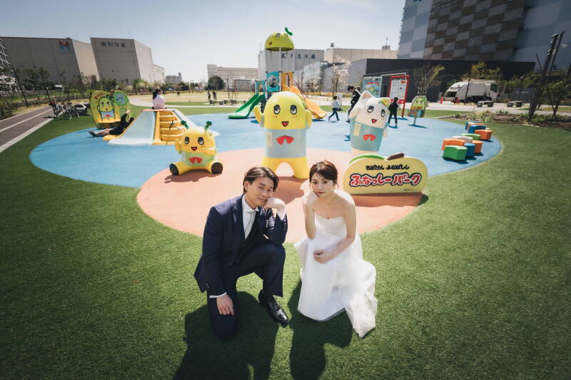 スタジオと近所の公園で