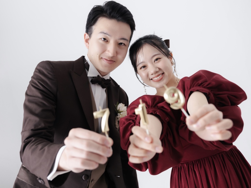 お持ち込みの小物を使って撮影