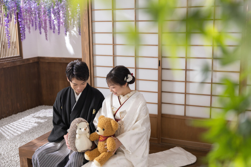 屋内庭園で和装2着撮影！