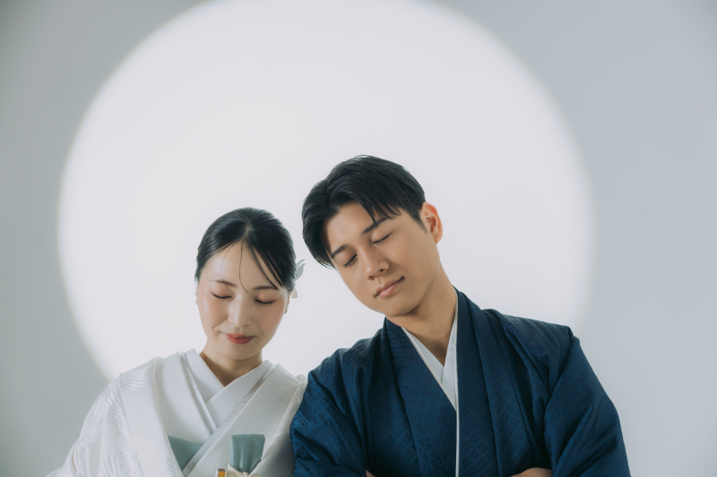 並んで目瞑りショット