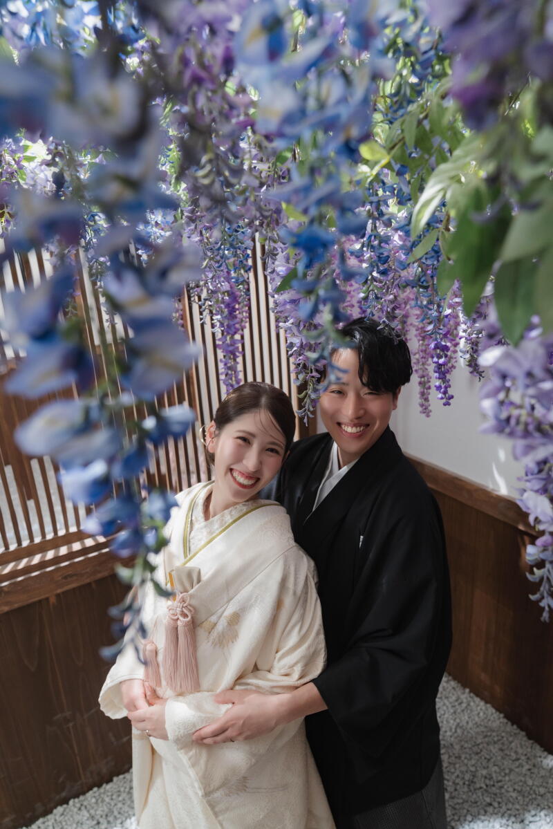 藤の花をダイナミックに