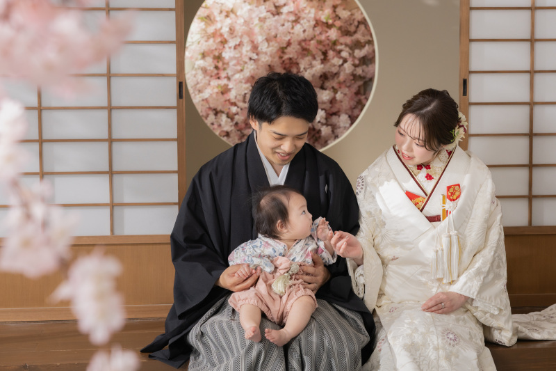 本日はお子様との和装撮影風景をご紹介^^