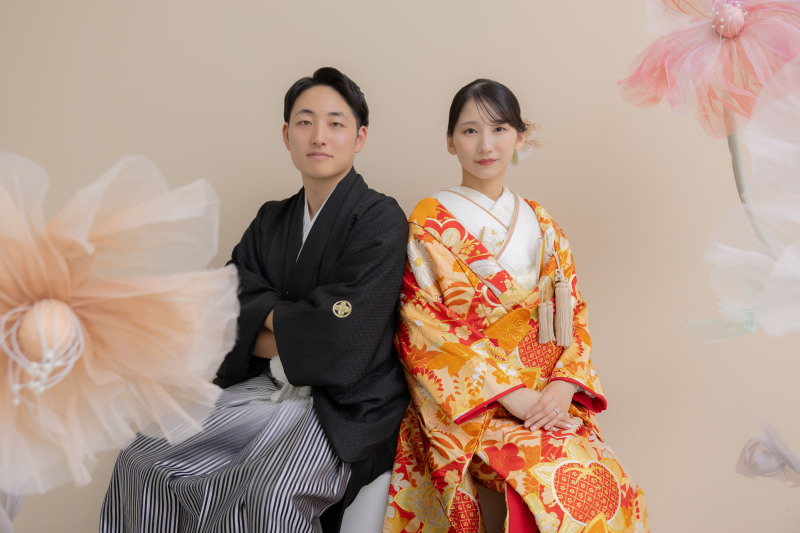 お花に囲まれて