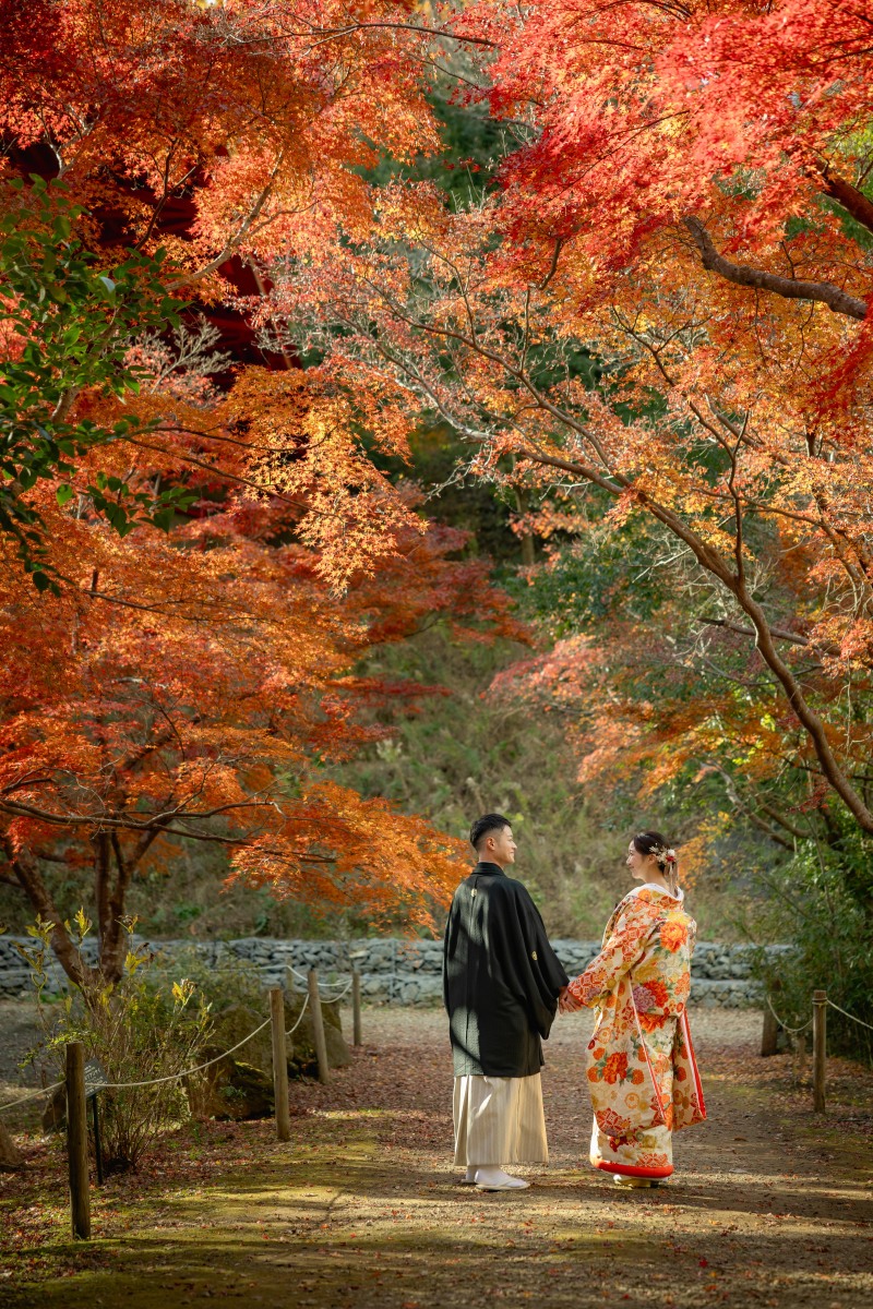 大きな紅葉と!