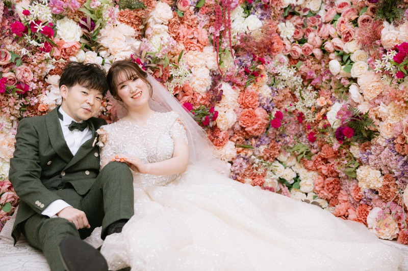 お花に囲まれて