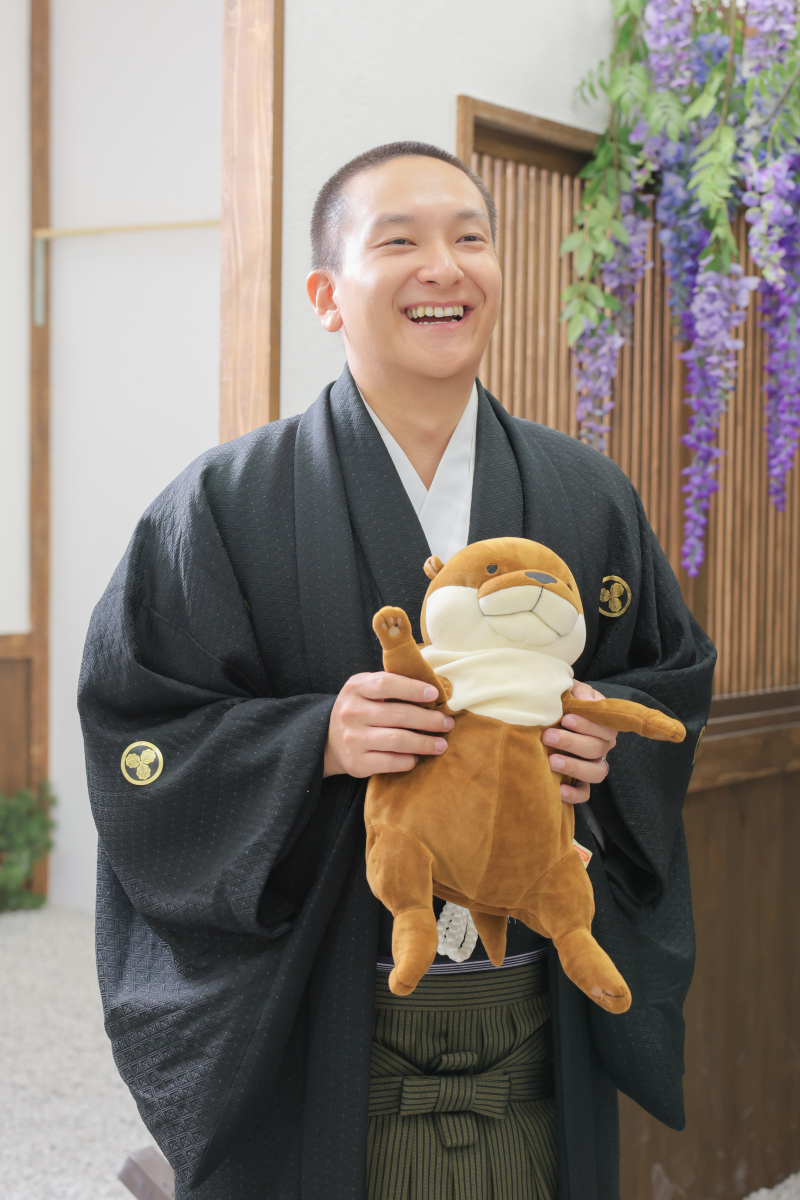 応援中のご新郎様。