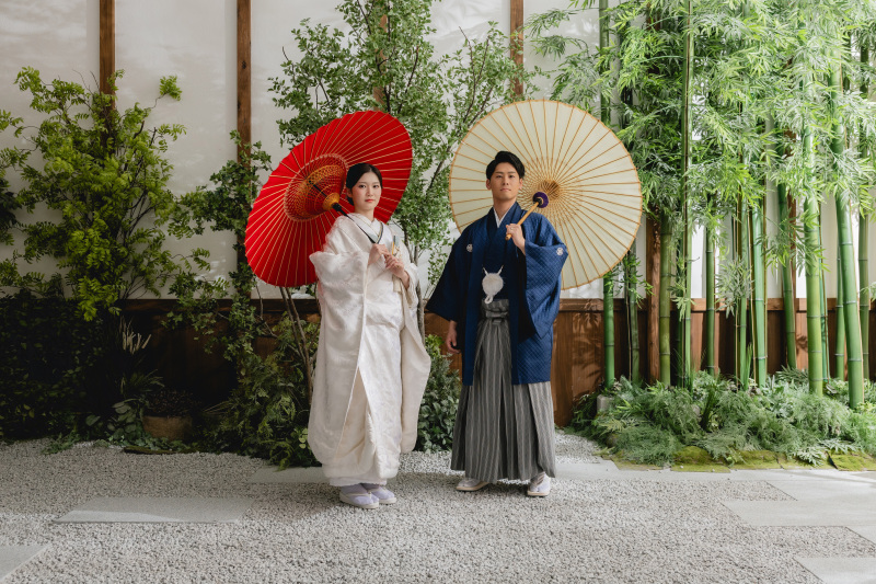 和傘を使って！