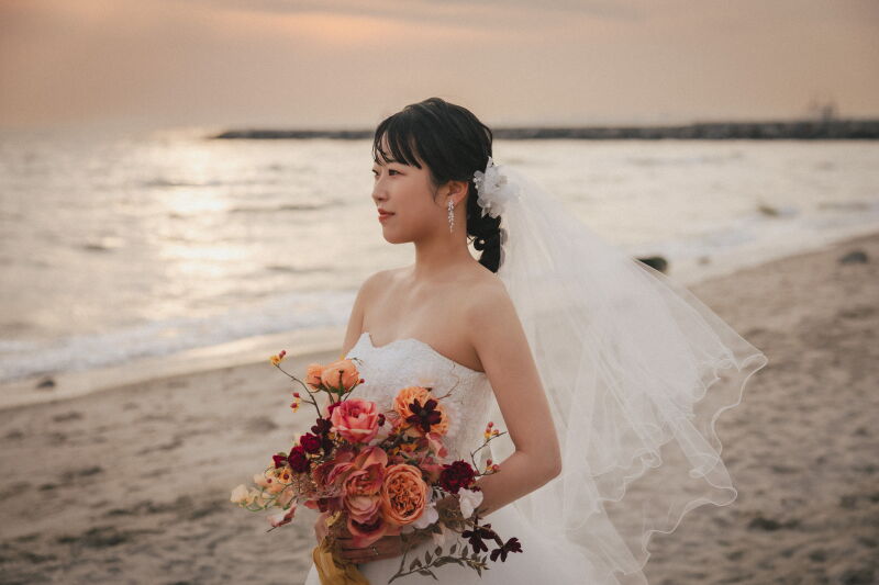 ベールをつけて