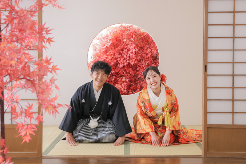 屋内庭園で元気に前撮り撮影!