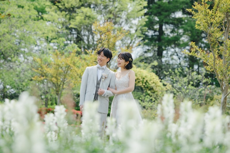 季節のお花と撮影できる◎