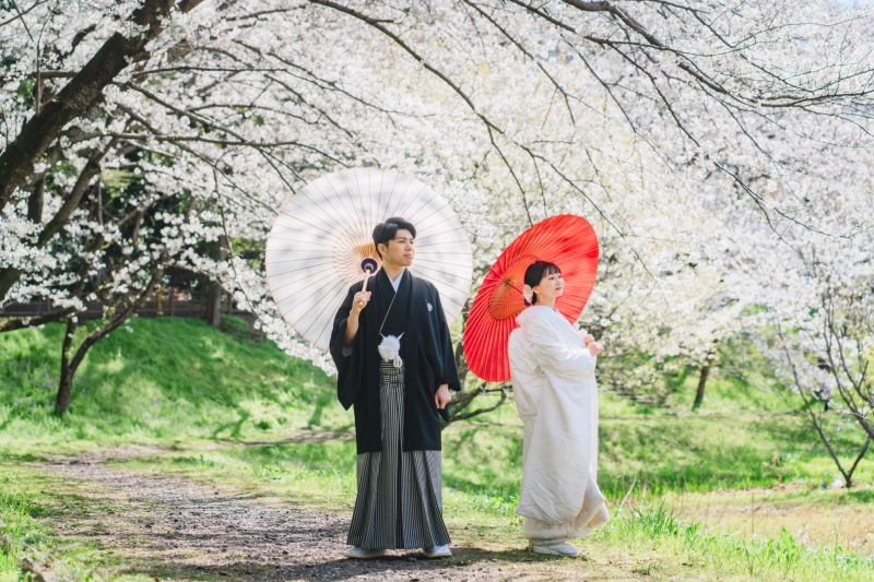 和装の撮影には傘も欠かせません!