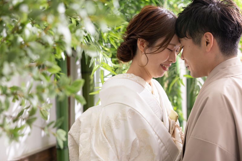 おでこをくっつけて