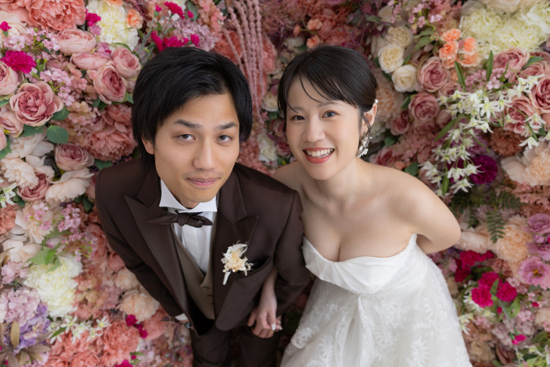 お花に囲まれて