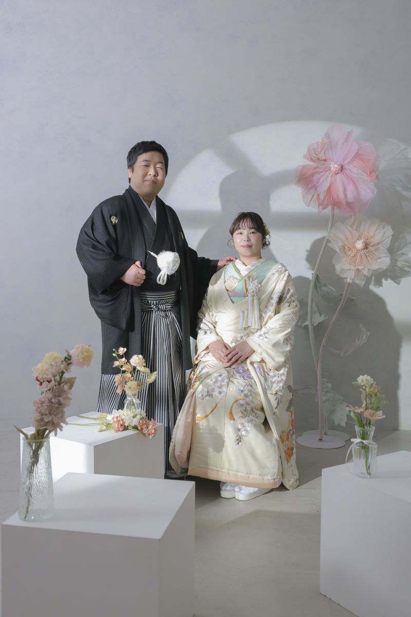 お花を使って。