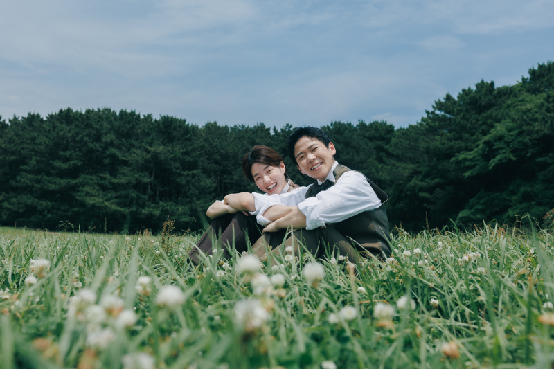 芝生とお花