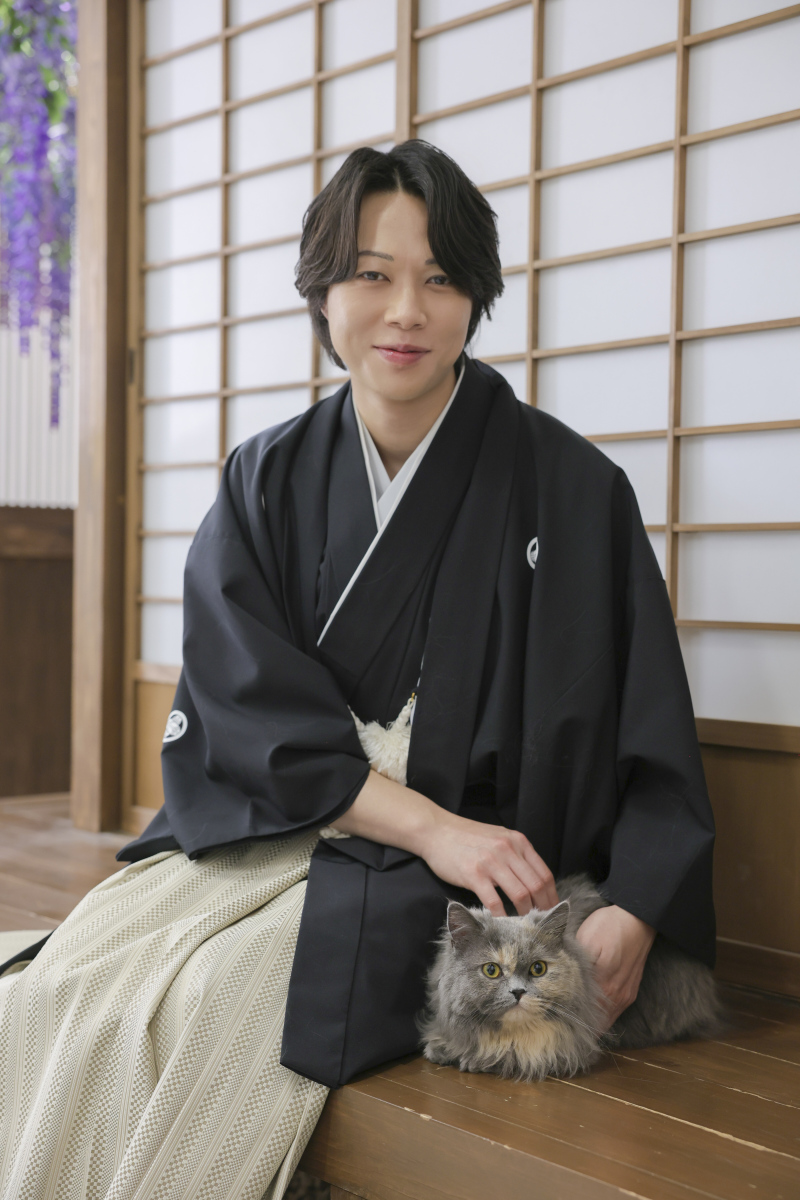 愛猫と2ショット。ご新郎様バージョン。