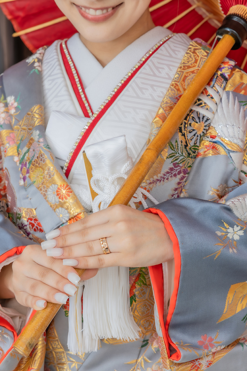 お手元アップのショット