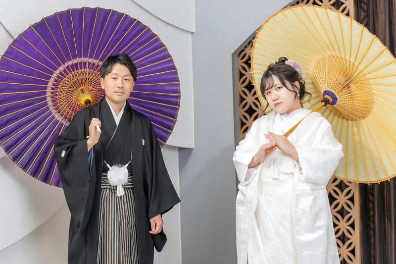 番傘での定番ポーズ